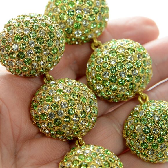 Oscar de la Renta Three Drop Cactus Earrings - Picture 6 of 7